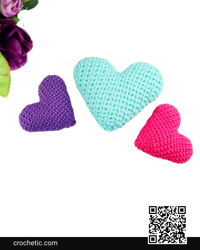 Heart Knitted Look - Crochet Pattern