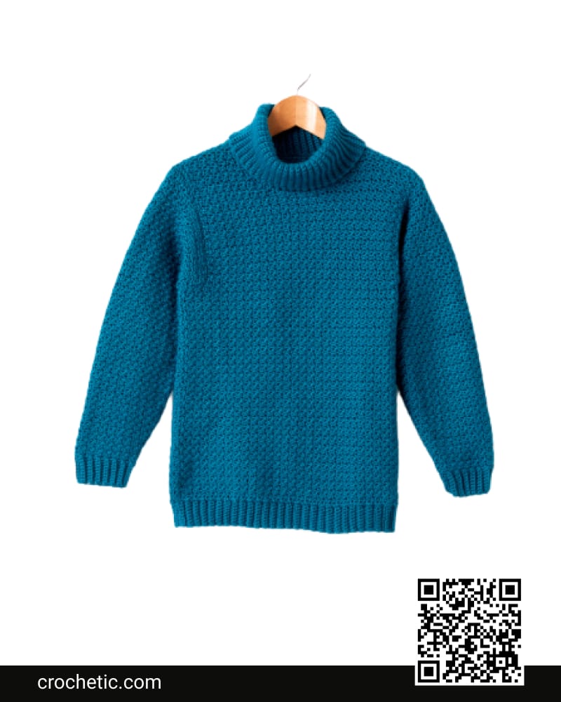Adult’S Crochet Turtleneck Pullover Version 1 - Crochet Pattern