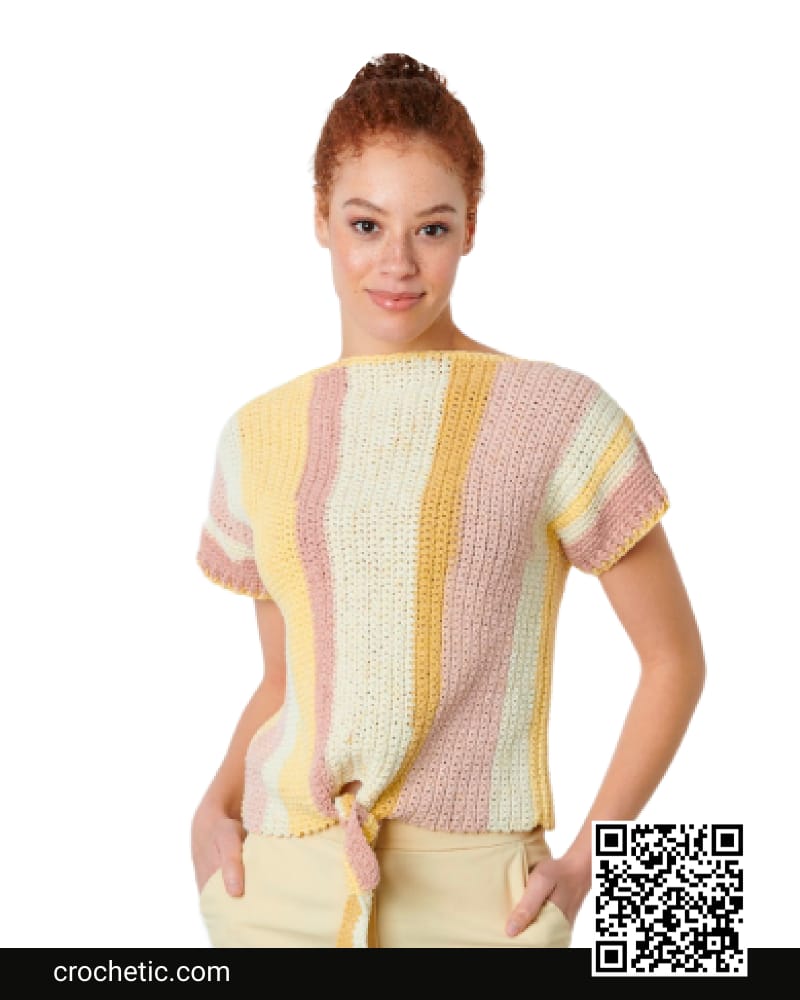 Crochet Tie Front Tee Crochet Pattern Crochet Patterns for Tops