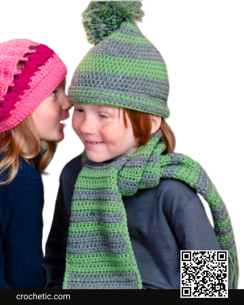 Hat And Scarf For Boy - Crochet Pattern