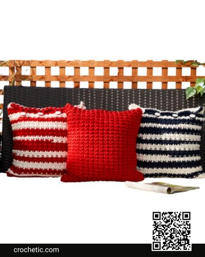 Nautical Stripe Crochet Pillows - Crochet Pattern