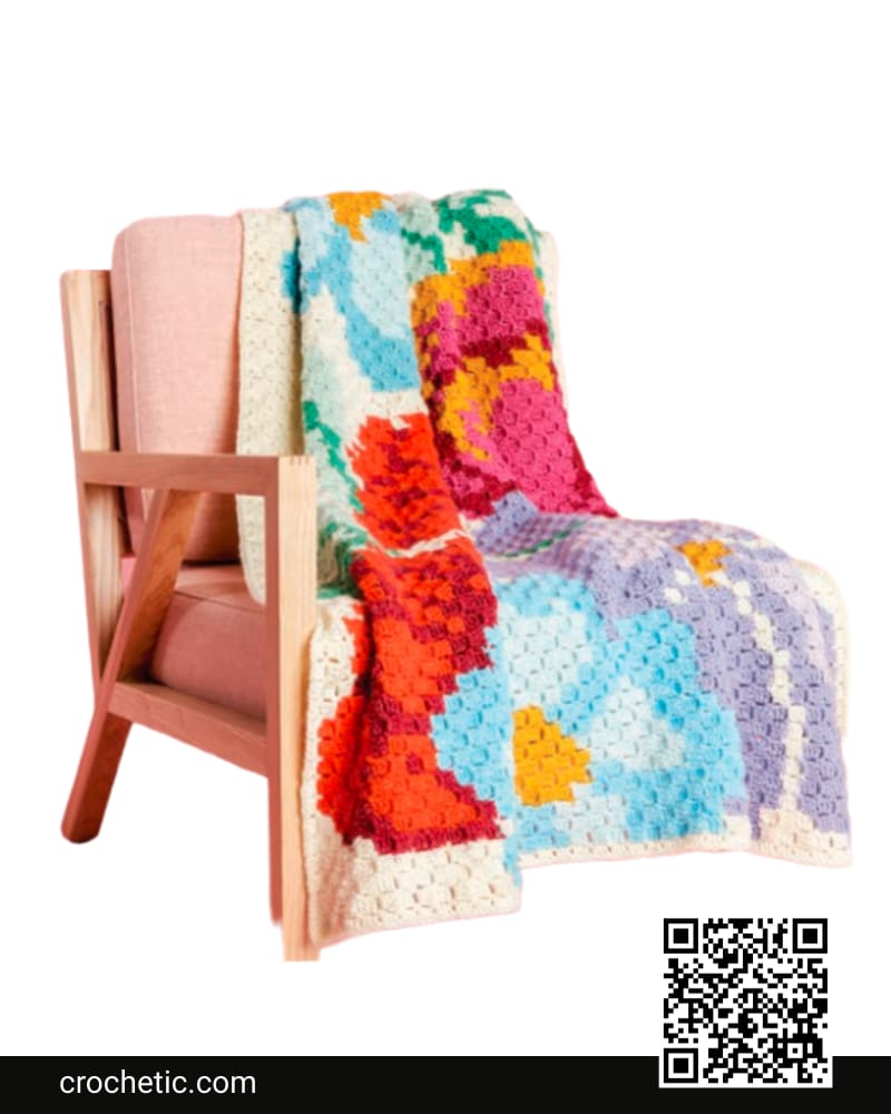 Corner To Corner Pretty Florals Crochet Graphghan - Crochet Pattern