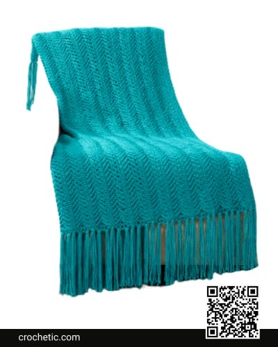 Vertical Herringbone Crochet Blanket - Crochet Pattern