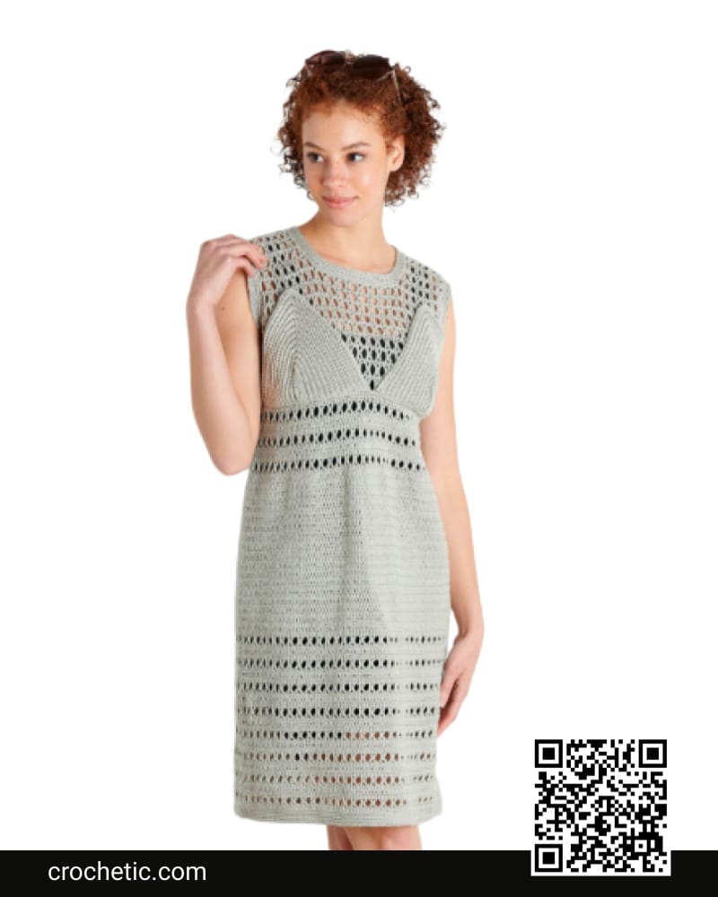 Crochet Mesh Details Dress - Crochet Pattern
