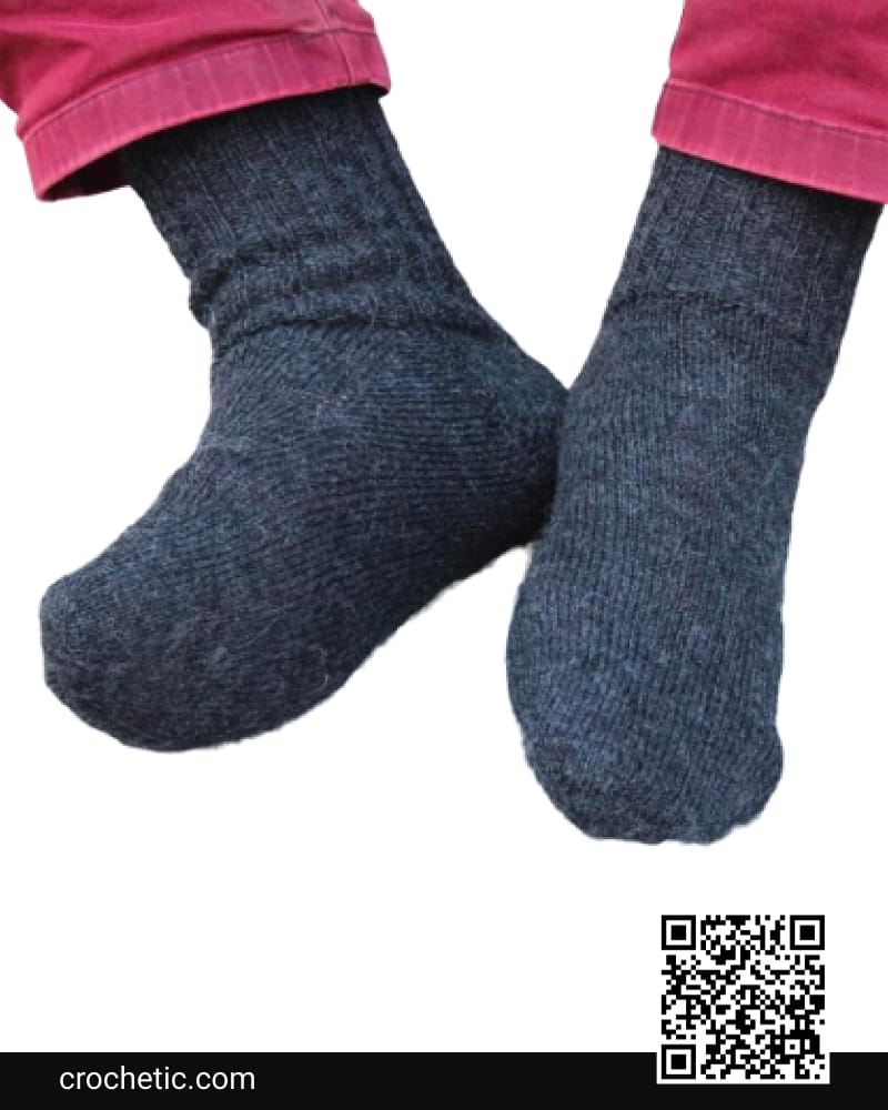 Knit Socks For Men - Crochet Pattern