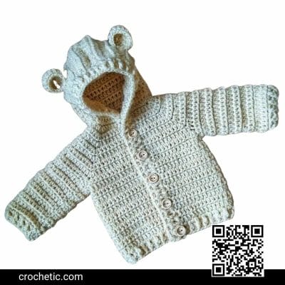 Bear Hooded Jacket - Crochet Pattern