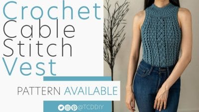 Crochet A Cable Stitch Vest - Free Pattern