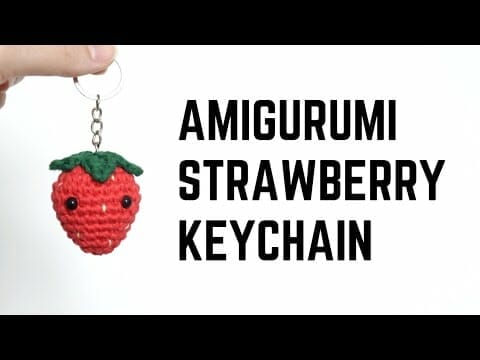 Crochet Amigurumi Strawberry Keychain - Free Pattern