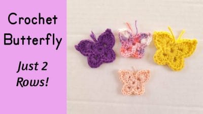  Crochet Butterfly Applique - Free Pattern