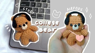 Crochet College Bear Tutorial - Free Pattern
