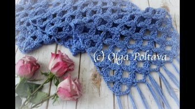 Crochet Lace Scarf with Clusters Design - Free Pattern