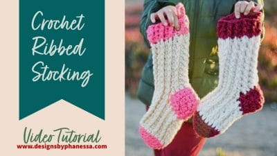 Crochet Ribbed Stocking Tutorial - Free Pattern