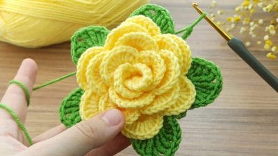 Crochet Rose Flower Motif For Beginners - Free Pattern