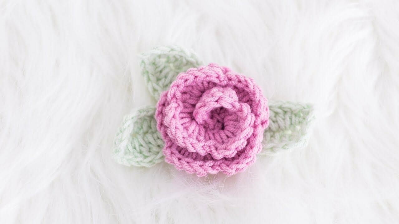 Crochet Rose and Leaf Tutorial - Free Pattern