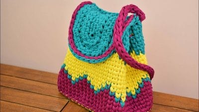 Crochet Super Easy T-Shirt Yarn Backpack - Free Pattern