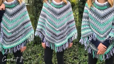 Crochet Winter Poncho Full Tutorial - Free Pattern