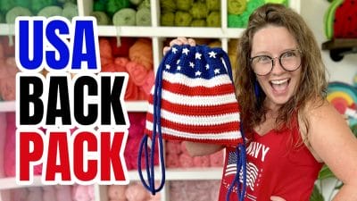 Crochet an American Flag Backpack - Free Pattern