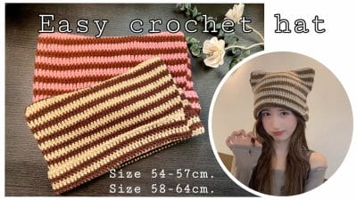 Easy and Quick Crochet Cat Beanie - Free Pattern
