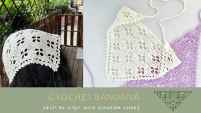 Elegant Bandana Inspired Crochet Scarf - Free Pattern