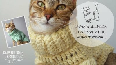 Emma Roll Neck Cat Sweater - Free Pattern