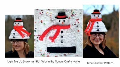 Light Me Up Snowman Hat Tutorial - Free Pattern
