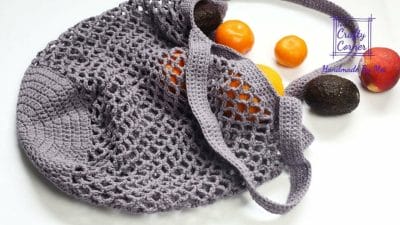 Round Based Net Market Crochet Bag - Free Pattern