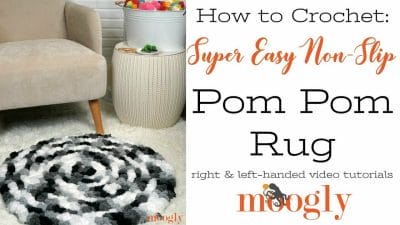 Super Easy Non-Slip Pom Pom Rug - Free Pattern