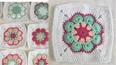 African Flower Granny Square for Blanket - Free Pattern