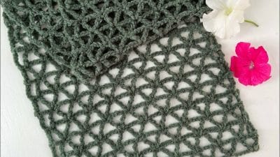 Beginner Level Easy Crochet Lacy Scarf - Free Pattern
