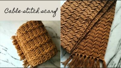 Cable Stitch Scarf for Men - Free Pattern