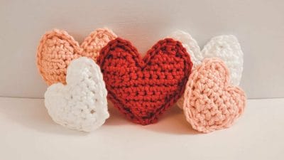Crochet Bulky Heart Plush Pillows - Free Pattern
