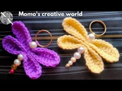 Crochet Dragonfly Keychain - Free Pattern