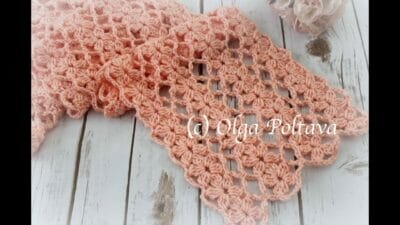 Crochet Lace Scarf with Flowers Designs - Free Pattern