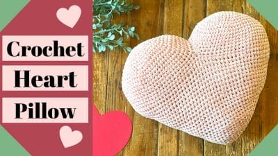 Easy Crochet Velvet Heart Pillow - Free Pattern