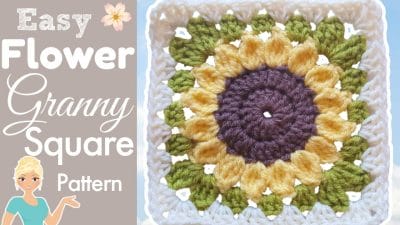 Simple Sunflower Granny Square - Free Pattern